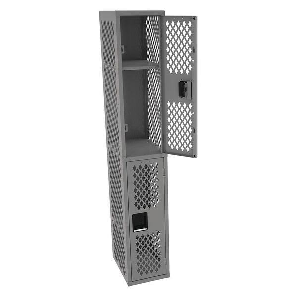 Wardrobe Locker, 12 in W, 18 in D, 72 in H, (1) Wide, (1) Opening, Gray