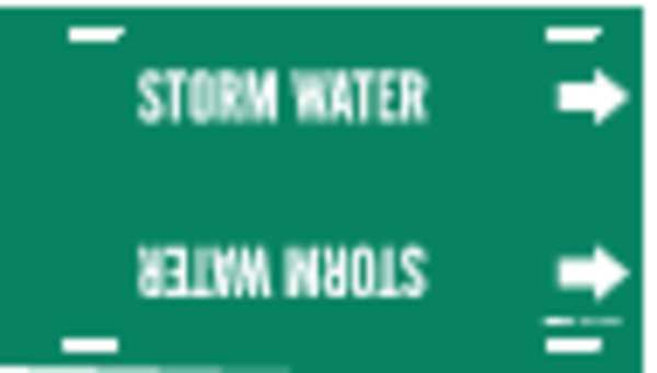 Pipe Marker, Storm Water, Grn, 6 to7-7/8 In