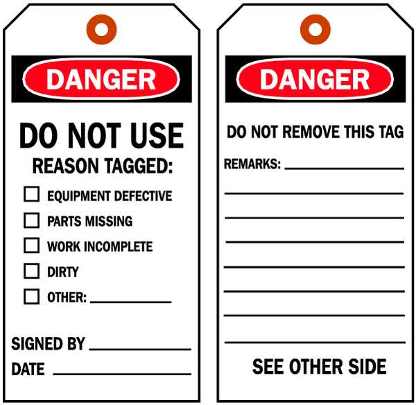Danger Tag, 5-3/4 x 3 In, Hd Polyest, PK10