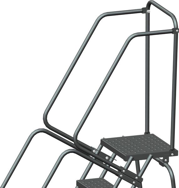 103 in H Steel Rolling Ladder, 7 Steps