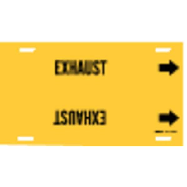 Pipe Marker, Exhaust, Yellow, 10 to 15 In