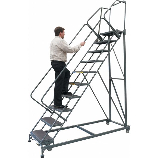 153 in H Steel Rolling Ladder, 12 Steps