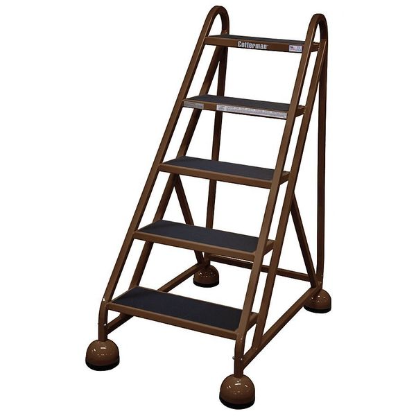 49 in H Steel Rolling Ladder, 5 Steps