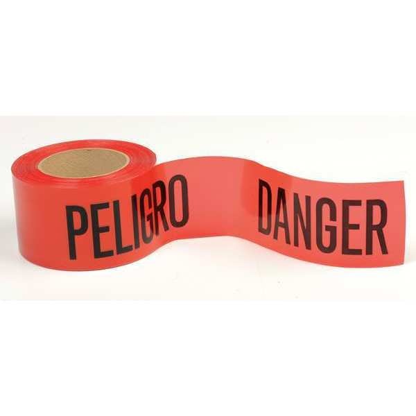 Barricade Tape, Red/Black, 300 ft x 3 In
