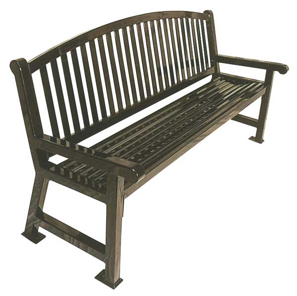 Outdoor Bench, 48 in. L, 36 in. H, Burgundy
