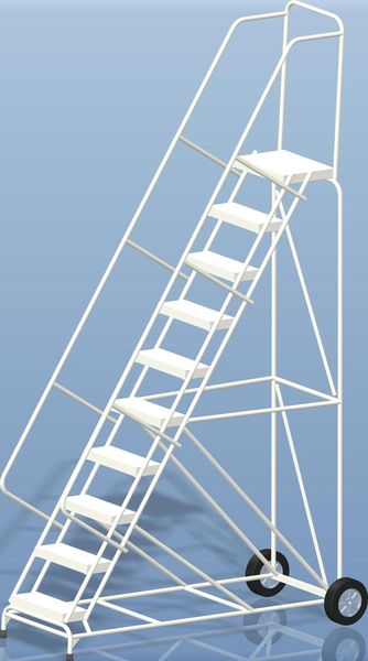 133 in H Aluminum Wheelbarrow Ladder, 10 Steps