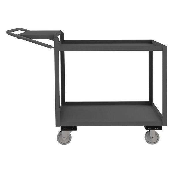 Steel Order-Picking Utility Cart with Lipped Metal Shelves, Flat, 2 Shelves, 1,200 lb