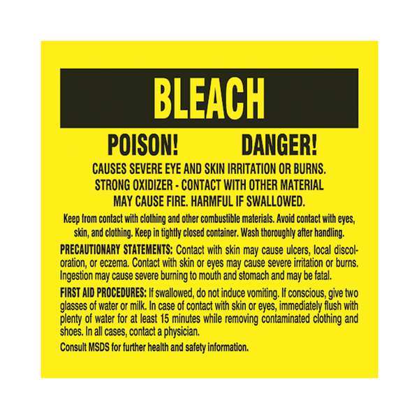 Chemical Label, 7 In. H, PK25