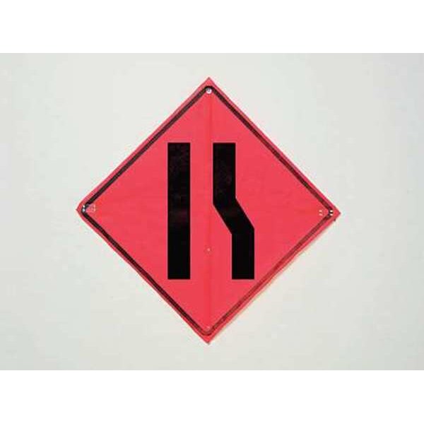 Lane Ends Traffic Sign, 36 in H, 36 in W, Vinyl, Diamond, English, C/36-SBFO-3FH-HD MERGE LEFT