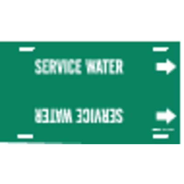 Pipe Marker, Service Water, Gn, 8to9-7/8 In