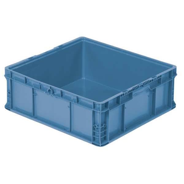 Straight Wall Container, Blue, Plastic, 24 in L, 22 1/2 in W, 8 3/4 in H