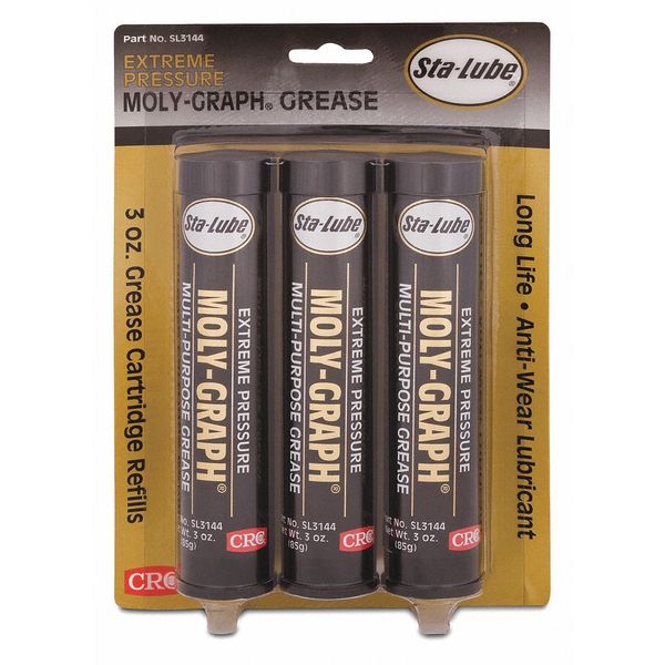 Grease Cartridge, 3 Oz., PK3