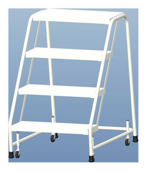 38 in H Aluminum Rolling Ladder, 4 Steps