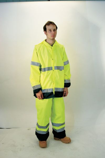 4XL Rain Jacket, Hi-Visibility Lime/Black