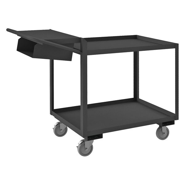 Steel Order-Picking Utility Cart with Lipped Metal Shelves, Flat, 2 Shelves, 1,200 lb