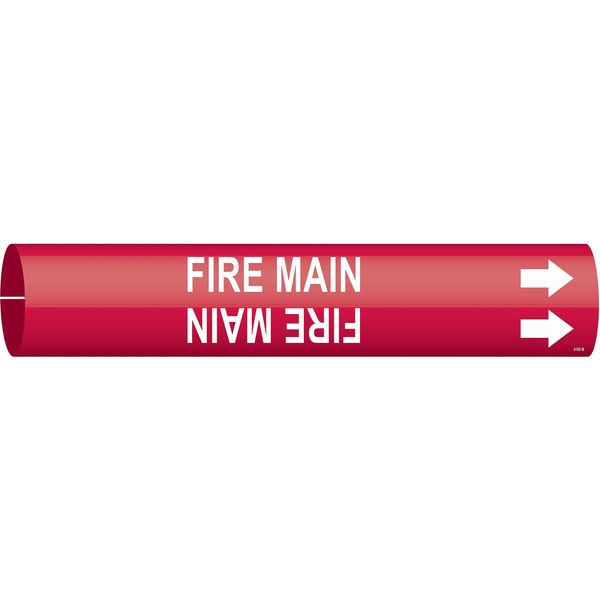 Pipe Marker, Fire Main, R, 1-1/2 to2-3/8 In