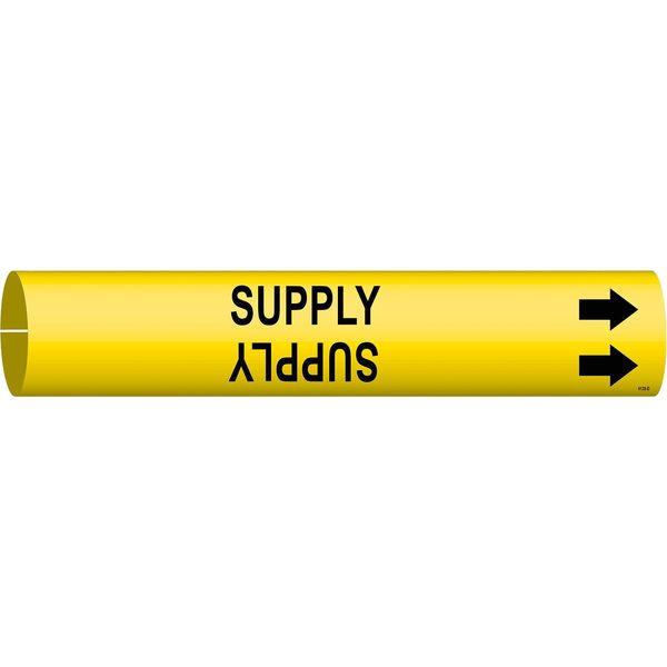 Pipe Marker, Supply, Yellow, 4 to 6 In