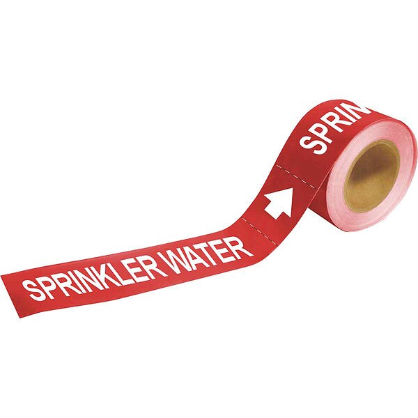 Pipe Marker, Sprinkler Water, 2 In.H