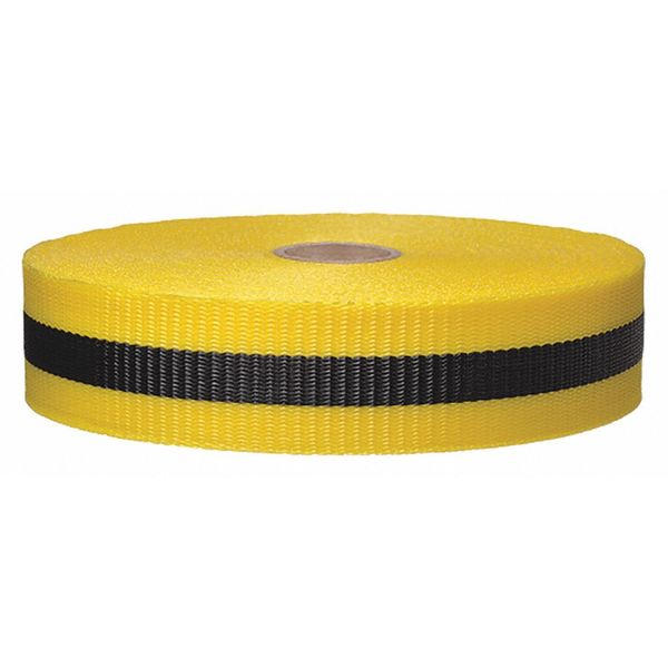Barrier Tape, Woven, 2 In, x 200 ft, Yellow
