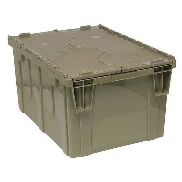 Gray Attached Lid Container, Plastic