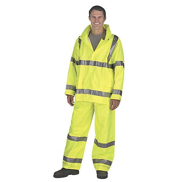 Vision Rain Jacket, Class 3, Type P, Ylw/Green, 2XL