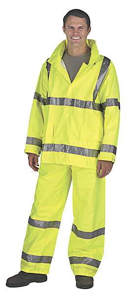 Vision Rain Jacket, Class 3, Type P, Ylw/Green, S