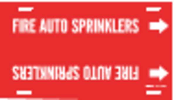 Pipe Mrkr, Fire AutoSprinklers, 6to7-7/8In