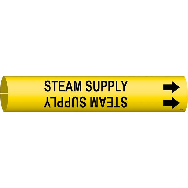 Pipe Marker, Steam Supply, 2-1/2to3-7/8 In