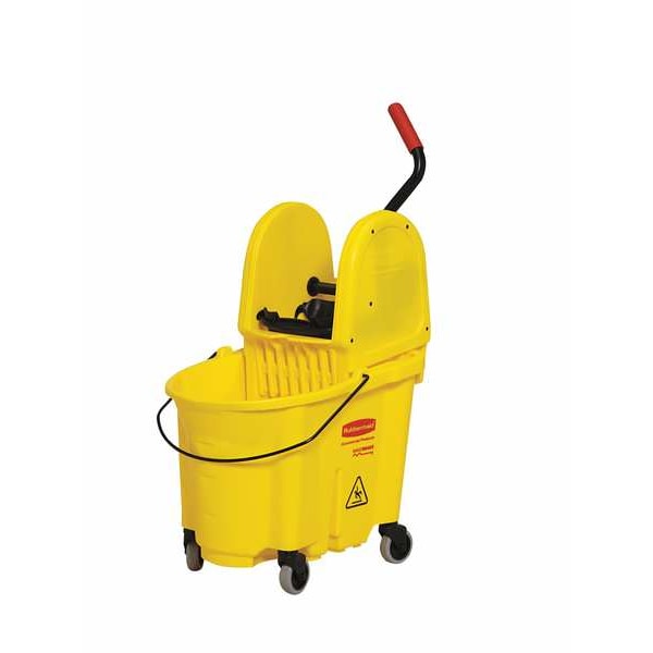 8 3/4 gal WaveBrake Down Press Mop Bucket and Wringer, Red, Polypropylene