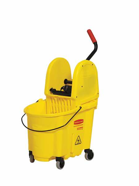 8 3/4 gal WaveBrake Down Press Mop Bucket and Wringer, Blue, Polypropylene