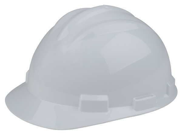 Front Brim Hard Hat, Type 1, Class E, Ratchet (4-Point), White