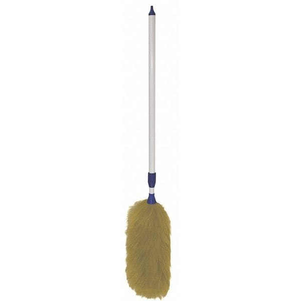 Extendable Duster, 30 in to 45 in L, Lambswool, Washable, White