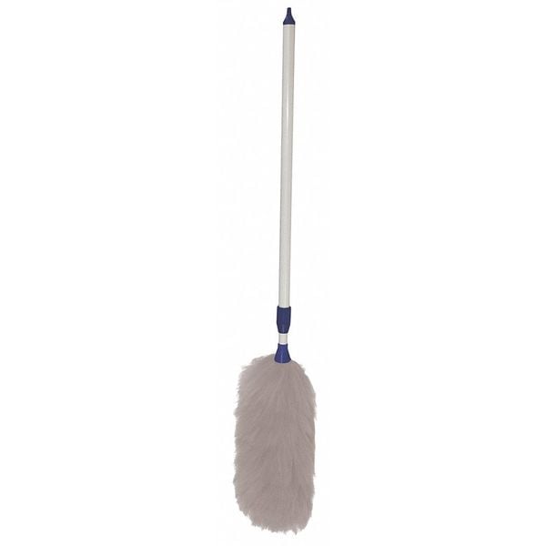 Extendable Duster, 30 in to 45 in L, Lambswool, Washable, White