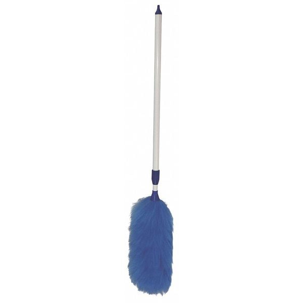 Extendable Duster, 30 in to 45 in L, Lambswool, Washable, White