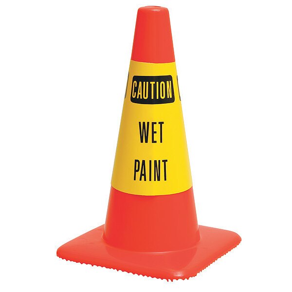 Traffic Cone Collar, Waterproof Cloth Vinyl, 10 1/2 in H, Yellow