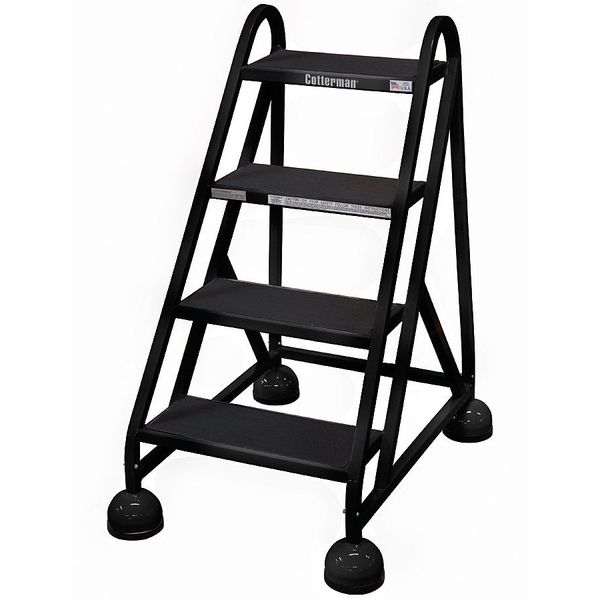 40 in H Steel Rolling Ladder, 4 Steps