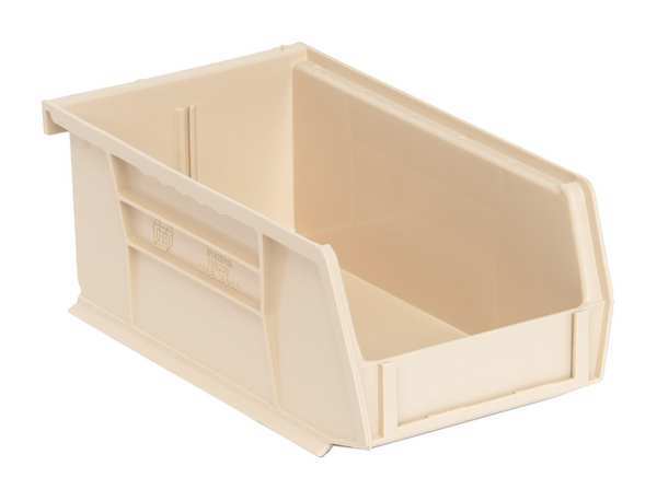 Hang & Stack Storage Bin, Ivory, Polypropylene, 7 3/8 in L x 4 1/8 in W x 3 in H