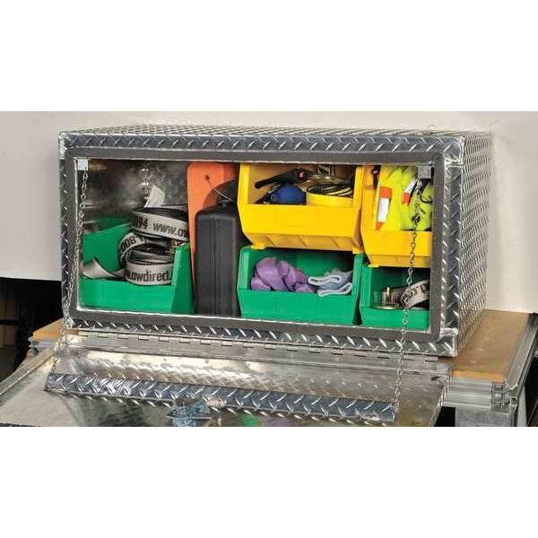 Hang & Stack Storage Bin, Green, Polypropylene, 16 in L x 11 in W x 8 in H, 75 lb Load Capacity