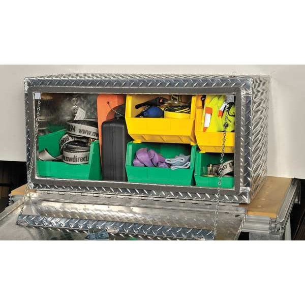 Hang & Stack Storage Bin, Green, Polypropylene, 16 in L x 11 in W x 8 in H, 75 lb Load Capacity