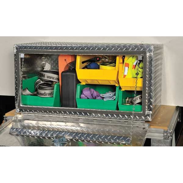 Hang & Stack Storage Bin, Green, Polypropylene, 16 in L x 11 in W x 8 in H, 75 lb Load Capacity