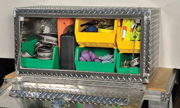Hang & Stack Storage Bin, Green, Polypropylene, 14 3/4 in L x 8 1/4 in W x 7 in H