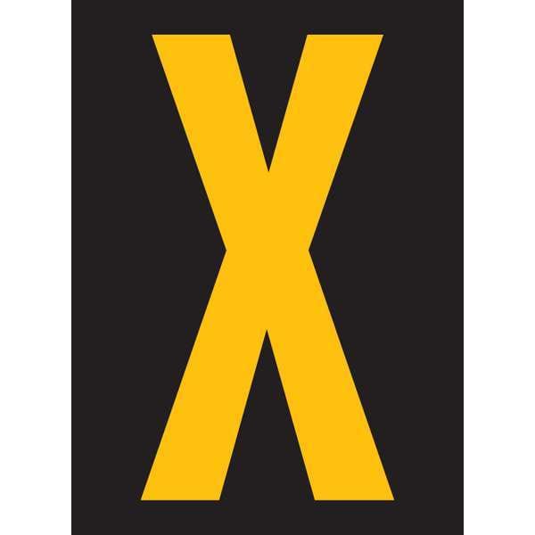 Reflective Letter Label, X, 2-1/2in H, PK25