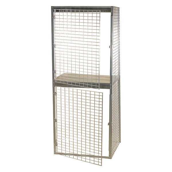 Bulk Storage Locker Add-On, 36 in W, 36 in D, 90 in H, 1 Shelves, 2 Doors, Steel Wire, Unassembled