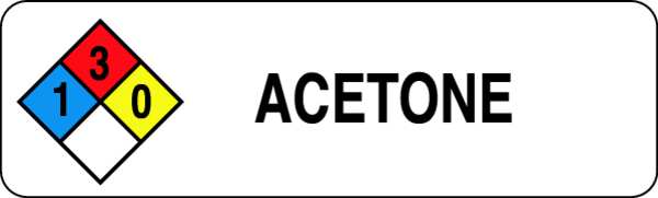 Item Haz Chem Label, Acetone, PK250