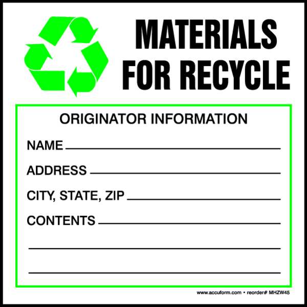 Hazardous Waste Label, 6 In. W, PK250