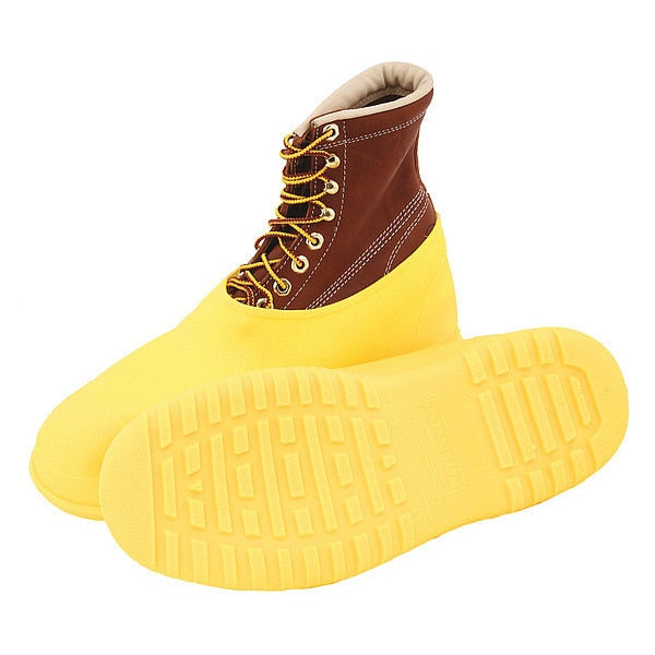 Workbrutes Overshoes, Mens, L, Pull On, Yellow, PVC, PR