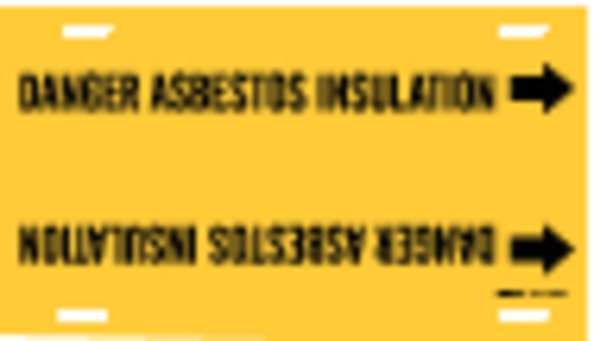 Pipe Marker, Danger Asbestos Insulation, Y, 4045-G