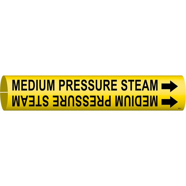 Pipe Marker, Medium Pressure Steam, Yellow, 4095-A