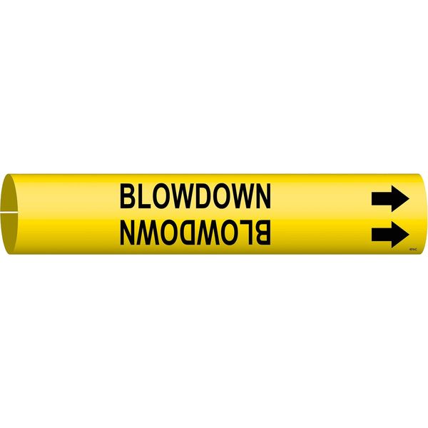 Pipe Marker, Blowdown, Y, 2-1/2 to3-7/8 In