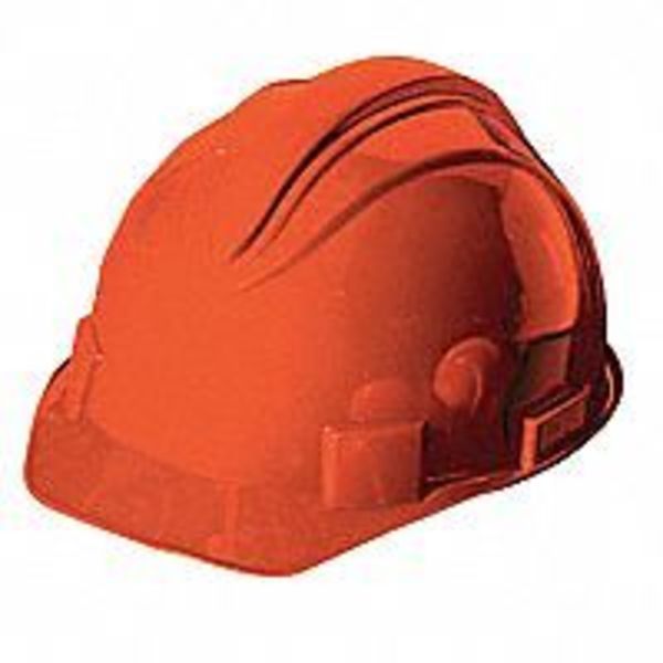 Front Brim Hard Hat, Type 1, Class E, Ratchet (4-Point), Hi-Vis Orange